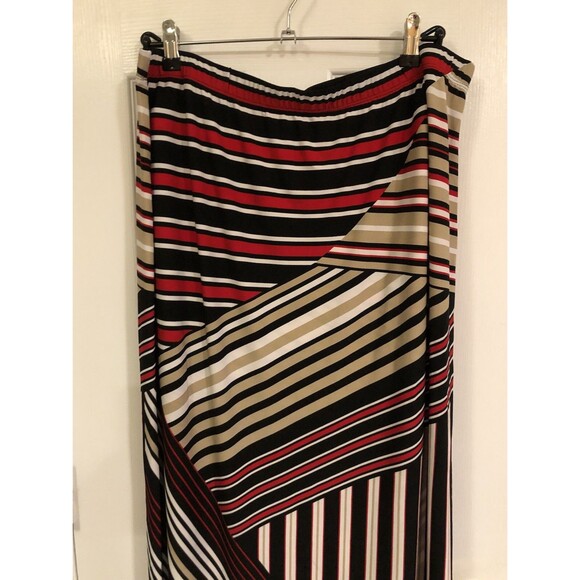 Susan Graver Maxi Petite Striped Skirt LP With Side Slit Petite Large - Picture 3 of 6